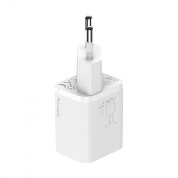 Зарядний Пристрій Baseus 1Type-C Super Si 25W + Cable Type-C to Type-C 1m (TZCCSUP-L02) White 224586 фото