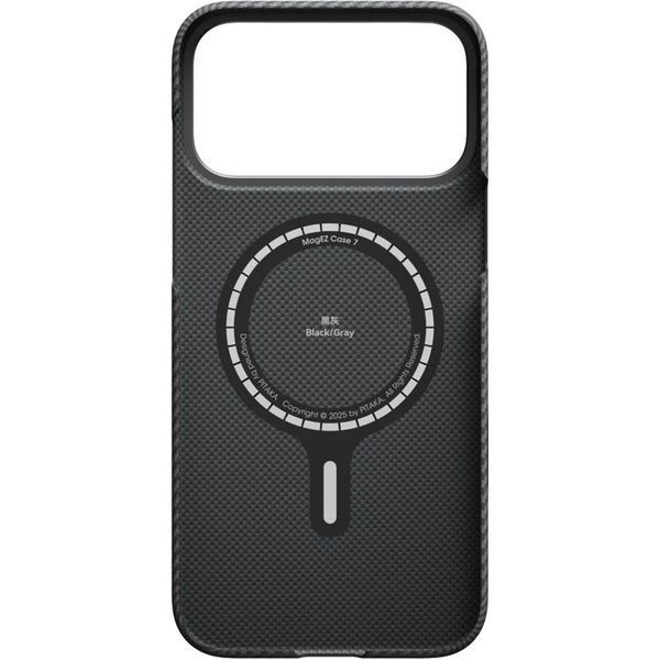 Чохол-накладка iPhone 17 Pro Max Pitaka Ultra-Slim Case with PitaTap 600D [Twill] (KI1701BPM) Black/Grey 396625 фото