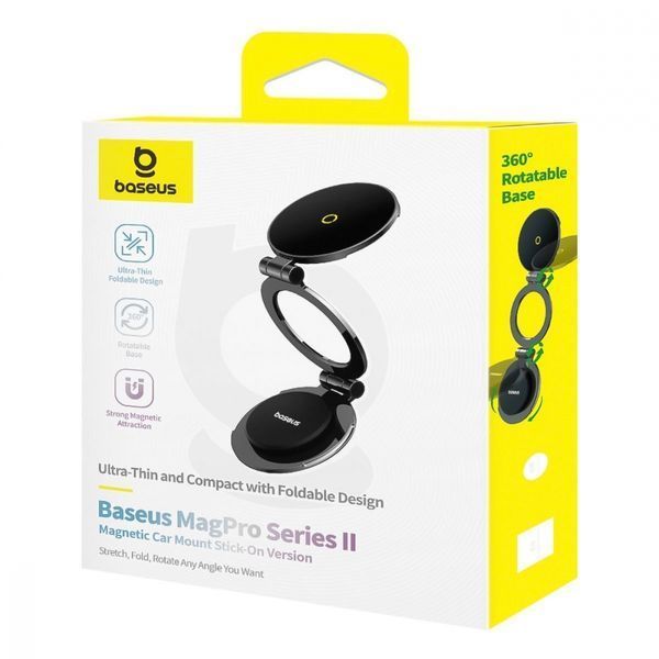 Автомобільний тримач Baseus MagPro Series II Magnetic Car Mount (C40172900121-00) Black 347058 фото