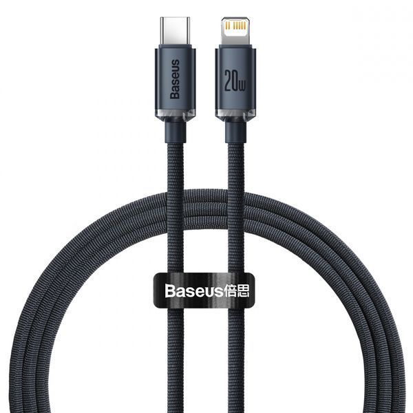Кабель Baseus Crystal Shine Series Fast Charging Data USB кабель Type-C To IP 20W 1.2m (CAJY000201) Black 260554 фото