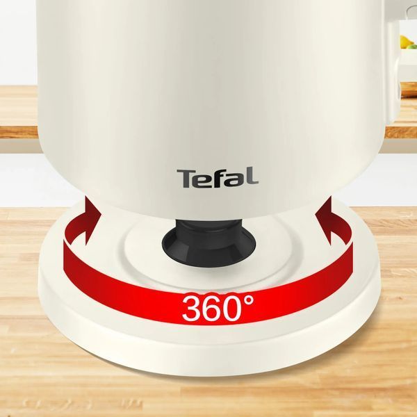 Електрочайник Tefal Thermo Protect, 1.5л, пластик, нержавіюча сталь, світло-бежевий (KO140AE0) 369738 фото