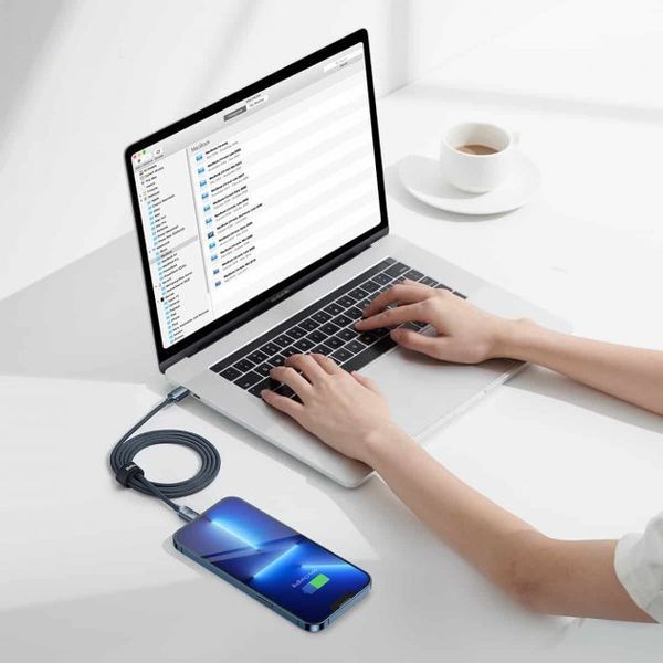 Кабель Baseus Crystal Shine Series Fast Charging Data USB кабель Type-C To IP 20W 1.2m (CAJY000201) Black 260554 фото