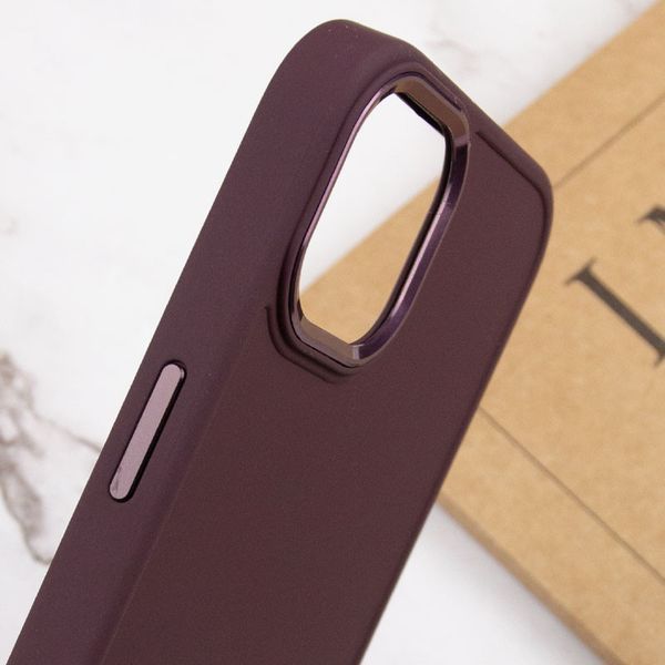 TPU чохол Bonbon Metal Style для Apple iPhone 14 (6.1") Бордовий / Plum 257164 фото
