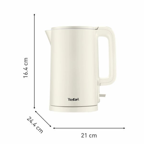 Електрочайник Tefal Thermo Protect, 1.5л, пластик, нержавіюча сталь, світло-бежевий (KO140AE0) 369738 фото