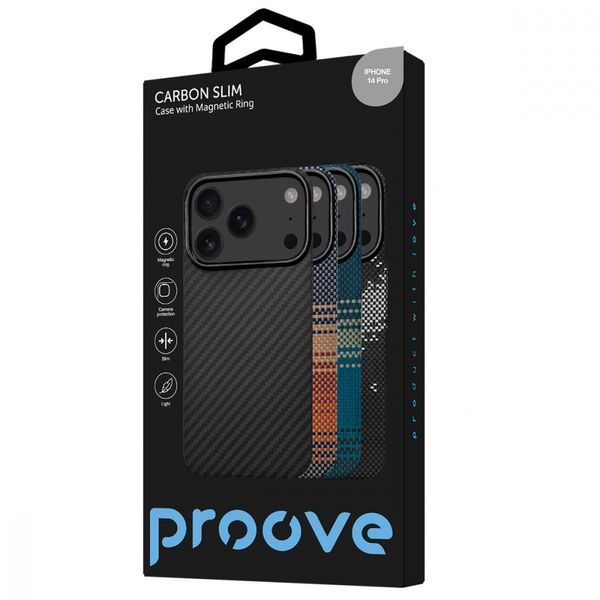 Чохол Proove Carbon Slim with Magnetic Ring iPhone 14 Pro glowrise (PCCSIP14P052) 389192 фото