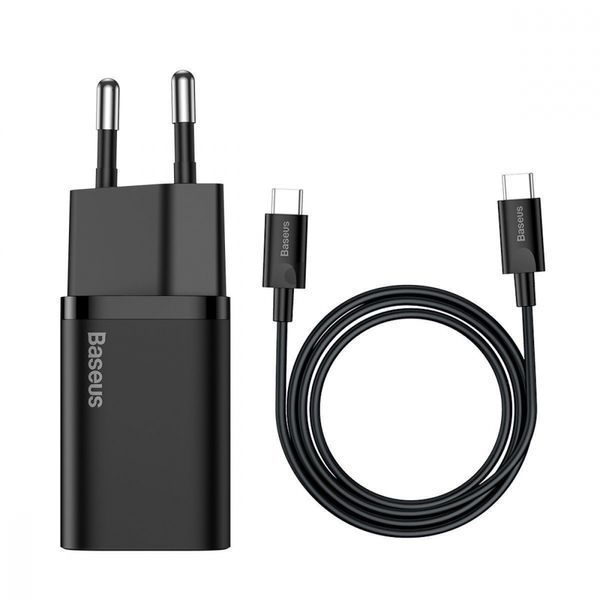 Зарядний Пристрій Baseus 1Type-C Super Si 25W + Cable Type-C to Type-C 1m (TZCCSUP-L02) White 224586 фото