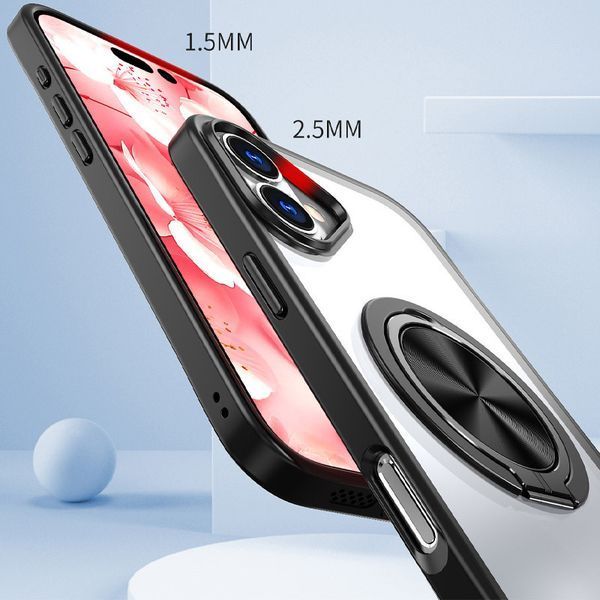 TPU+PC чохол Metal Ring with MagSafe для Apple iPhone 16 (6.1") Чорний 323720 фото