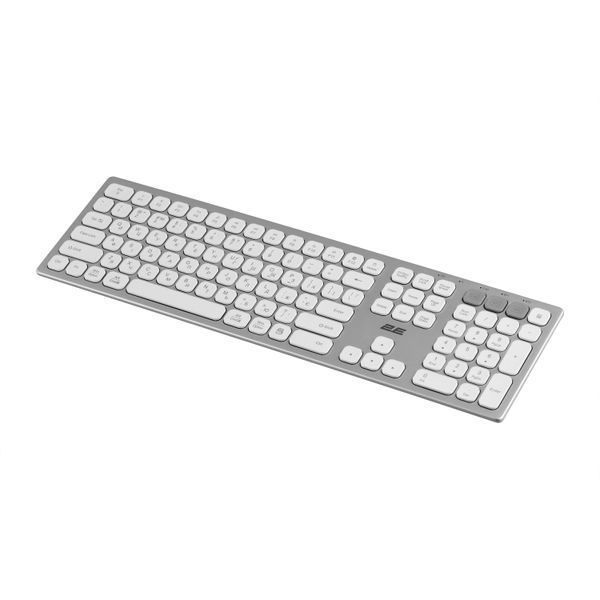 Клавіатура ножнична 2E KS270 109key, WL/BT, EN/UK, сріблясто-білий (2E-KS270WBWH_UA) 364470 фото
