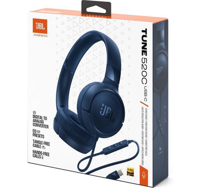 Навушники JBL Tune 520C USB-C (JBLT520CBLU) Blue 360534 фото