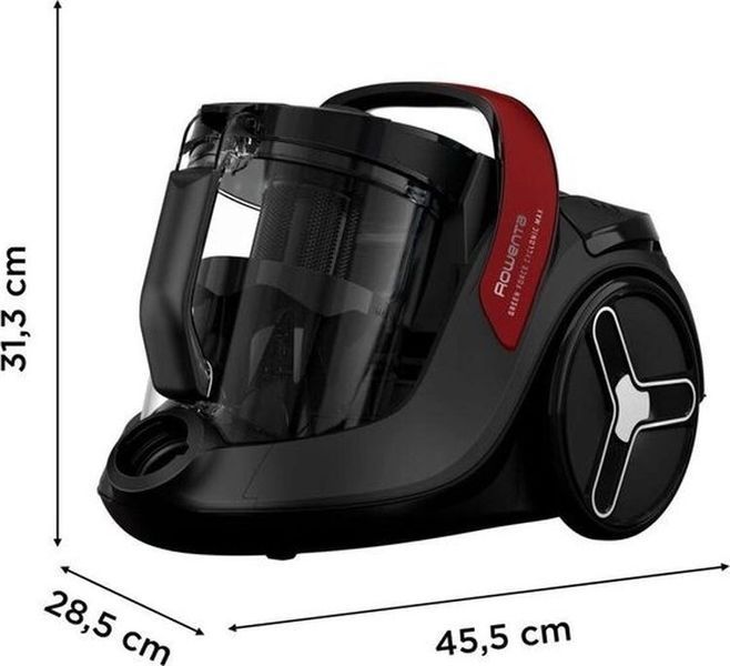 Пилосос Rowenta контейнерний Green Force Cyclnic Max, 900Вт, конт пил -2.6л, НЕРА, чорний (RO7B13EA) 375693 фото