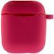 Силіконовий футляр New з карабіном для навушників Airpods 1/2 Червоний / Rose Red 220570 фото 2