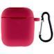 Силіконовий футляр New з карабіном для навушників Airpods 1/2 Червоний / Rose Red 220570 фото 1