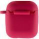 Силіконовий футляр New з карабіном для навушників Airpods 1/2 Червоний / Rose Red 220570 фото 3