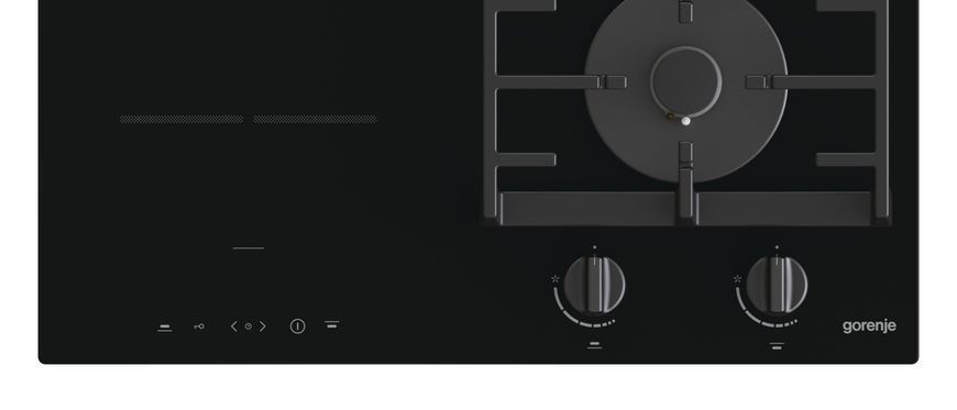 Варильна поверхня Gorenje комбінована (2 газ + 2 інд), 60см, чорний (GCI691BSC) 369531 фото