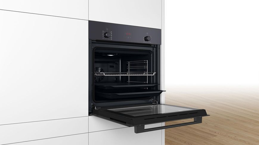 Духова шафа Bosch електрична, 66л, A, дисплей, конвекція, чорний (HBF512BB1T) 367119 фото