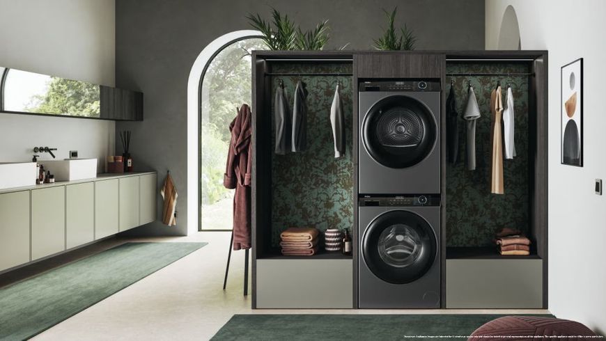 Сушильна машина Haier тепловий насос, 9кг, A+++, 59,5см, дисплей, пара, cріблястий (HD90-A3939R-S) 375079 фото