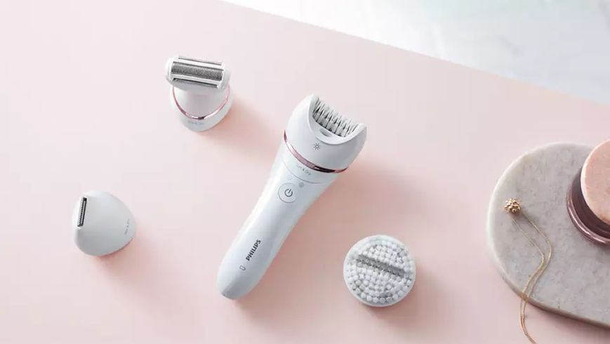 Епілятор Philips 8000 series дисковий, акумул., пінцет.-32, волог.+сух., насадок-7, футляр, білий (BRE735/00) 367755 фото