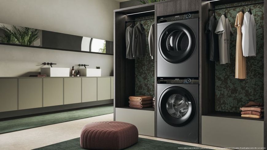 Сушильна машина Haier тепловий насос, 9кг, A+++, 59,5см, дисплей, пара, cріблястий (HD90-A3939R-S) 375079 фото