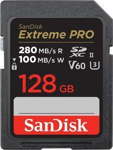 Карта пам'яті SanDisk SD 128GB C10 UHS-II U3 R280/W100MB/s Extreme Pro V60 (SDSDXEP-128G-GN4IN) 375037 фото