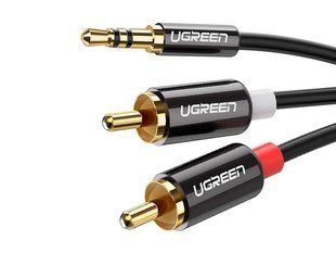 Кабель UGREEN AV116 3.5mm Male To 2 RCA Male Cable 1m (10749) Black 283242 фото