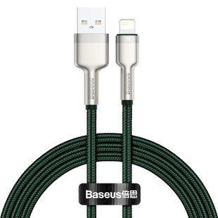 Кабель Baseus Cafule Series Metal Data USB кабель USB To IP 2.4A 2М (CALJK-B06) Green 252308 фото