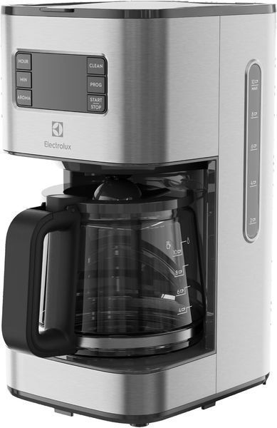Кавоварка Electrolux крапельна 1.375л, мелена, дисплей, програмований таймер, метал (E5CM1-6ST) 366415 фото