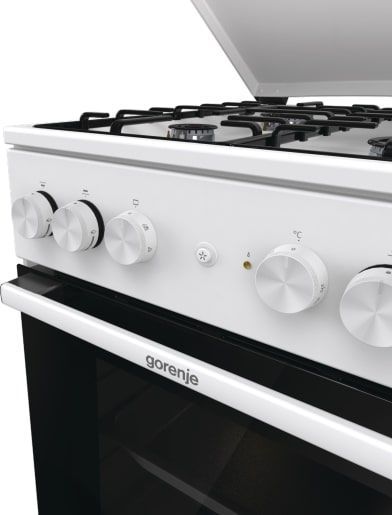 Плита Gorenje комбінована, 68л, 50x60см, емальовані реш, з кришкою, білий (GK5A22WH) 374271 фото