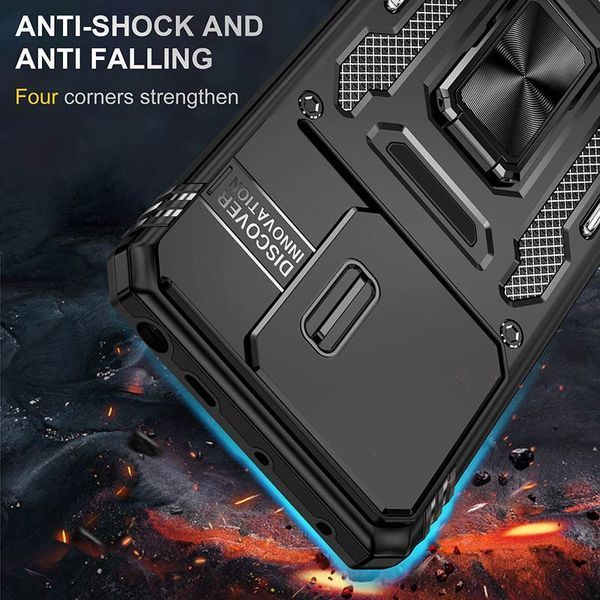 Ударостійкий чохол Camshield Army Ring для Xiaomi Poco X6 / Note 13 Pro 5G Чорний / Black 315928 фото