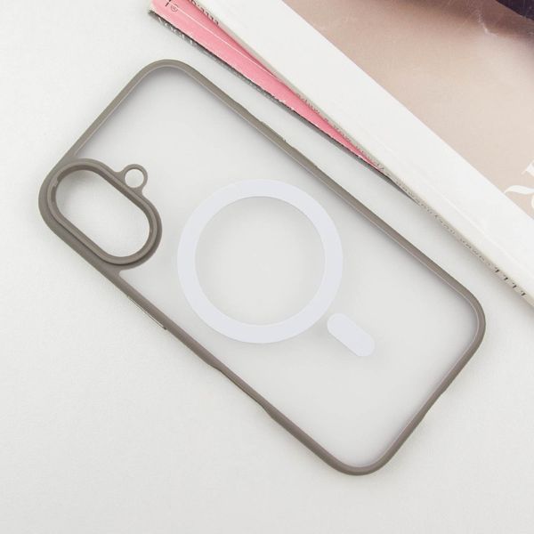 TPU+PC чохол Blueo Skin Friendly Frosted with MagSafe для Apple iPhone 16 (6.1") Сірий 319478 фото