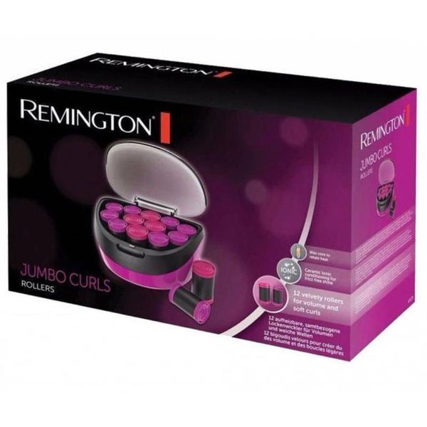 Термо бігуді Remington Jumbo Curls, 600Вт, D-36,41mm, 12шт, іонізація, кондиціонування, рожевий (H5670) 366500 фото