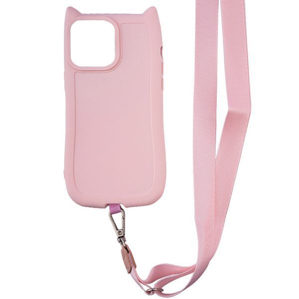 Чохол TPU GETMAN Cat with straps для Apple iPhone 15 Pro Max (6.7") Pink 357608 фото