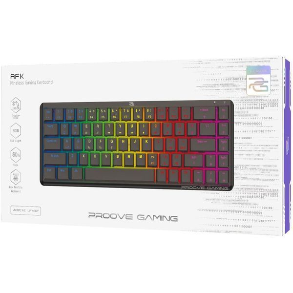 Бездротова клавіатура Proove Gaming AFK (Ukraine Layout) (WKAFK1022001) black 390463 фото