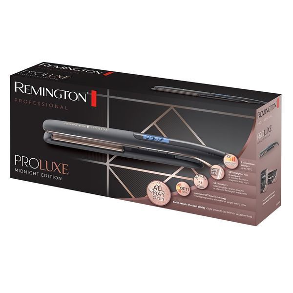 Випрямляч Remington ProLuxe Midnight Edition, 52Вт, темп.режимів-10, 150-230С, дисплей, кераміка, чорний (S9100B) 370680 фото