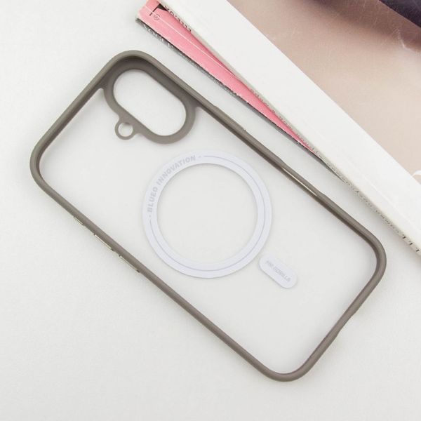 TPU+PC чохол Blueo Skin Friendly Frosted with MagSafe для Apple iPhone 16 (6.1") Сірий 319478 фото