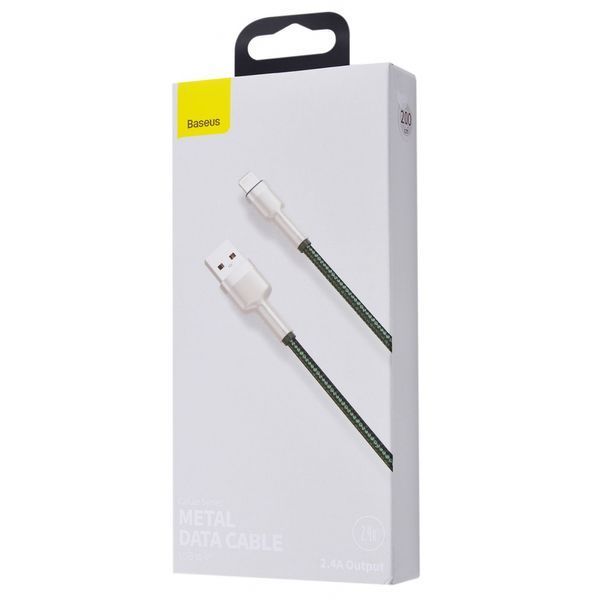 Кабель Baseus Cafule Series Metal Data USB кабель USB To IP 2.4A 2М (CALJK-B06) Green 252308 фото