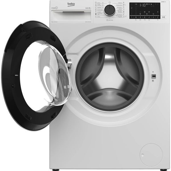 Пральна машина Beko фронтальна, 8кг, 1400, A+++, 55см, дисплей, пар, інвертор, AutoDose, білий (B5WFU58436W) 375171 фото