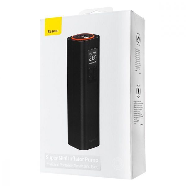 Автокомпресор Baseus Super Mini Inflator Pump Black (CRCQ000001) 270816 фото