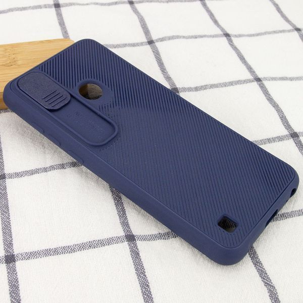 Чехол Camshield TPU со шторкой защищающей камеру для TECNO POP 4 Pro Синий 211404 фото
