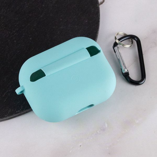 Силіконовий футляр з мікрофіброю для навушників Airpods Pro 2 / Pro Бірюзовий / Marine Green 262190 фото