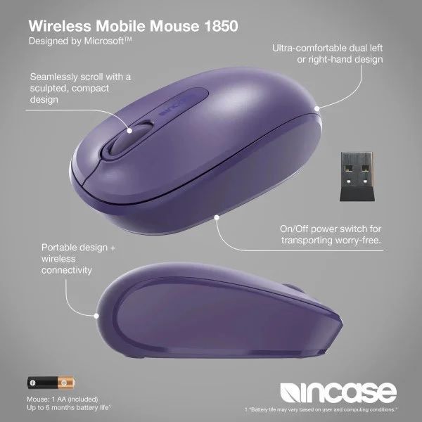 Incase Wireless Mobile Mouse 1850 Purple (U7Z-00050) 360273 фото
