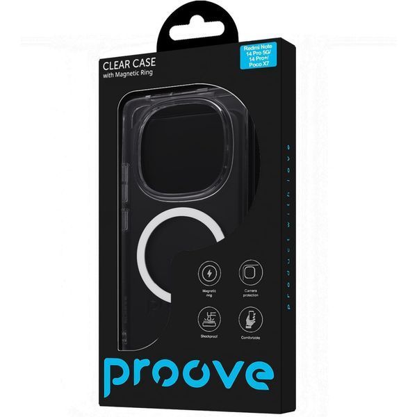 Чохол Proove Clear Case with Magnetic Ring Xiaomi Redmi Note 14 Pro 5G/14 Pro+/Poco X7 transparent 389854 фото