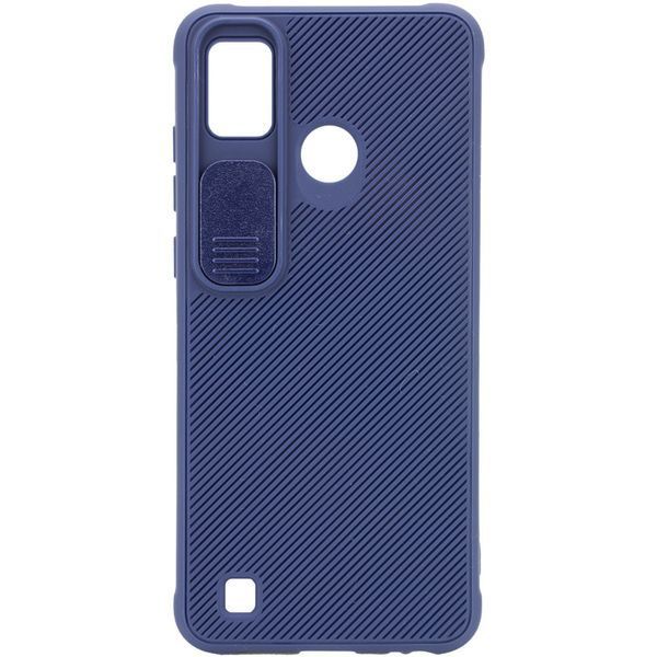 Чехол Camshield TPU со шторкой защищающей камеру для TECNO POP 4 Pro Синий 211404 фото