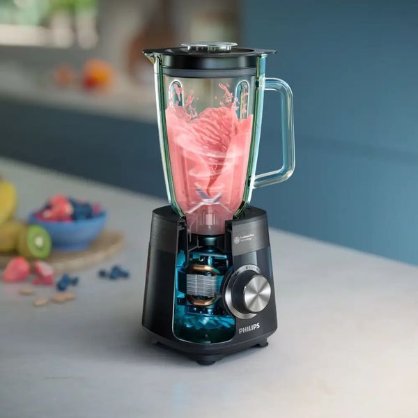 Блендер PHILIPS стаціонарний Series 5000, 1200Вт, чаша-2000мл, скло, чорний (HR3030/00) 369215 фото
