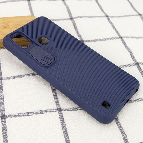 Чехол Camshield TPU со шторкой защищающей камеру для TECNO POP 4 Pro Синий 211404 фото