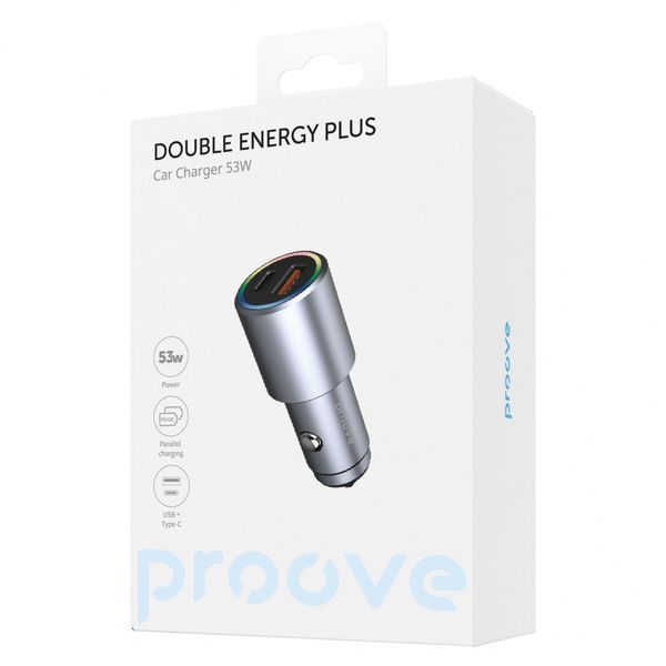 АЗП Proove Double Energy Plus 53W (USB + Type-C) (ACDE53110004) Metal Gray 286753 фото