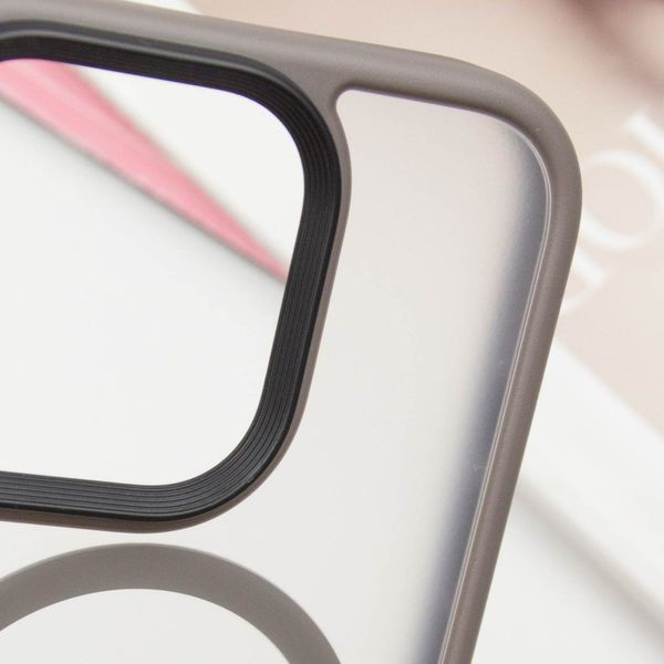 TPU+PC чохол Metal Buttons with MagSafe для Apple iPhone 16 Pro Max (6.9") Сірий 318289 фото