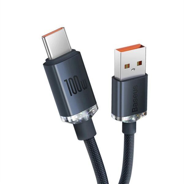 Кабель Baseus Crystal Shine Series Fast Charging Data USB кабель USB To Type-C 100W 1.2m (CAJY000401) Black 260555 фото
