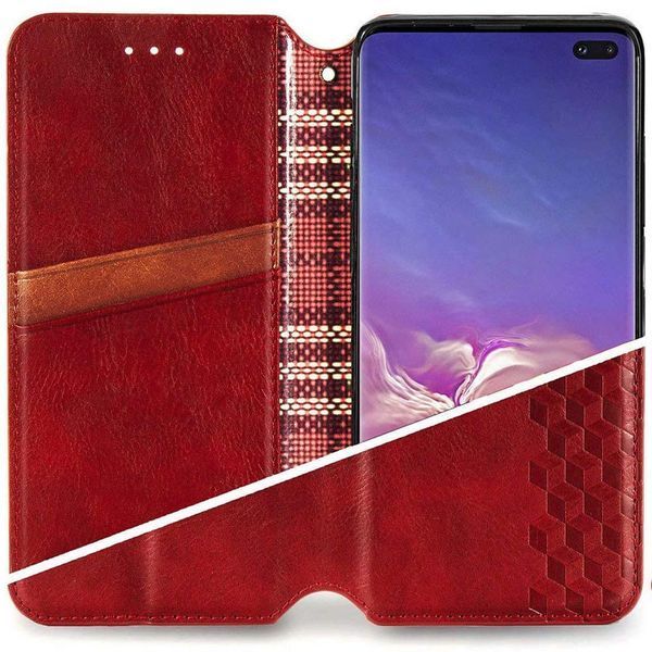 Кожаный чехол книжка GETMAN Cubic (PU) для Samsung Galaxy A10s Красный 203974 фото
