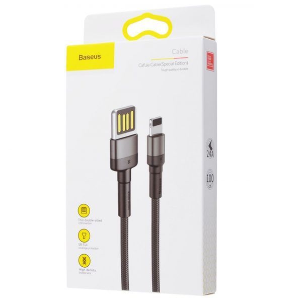 Кабель Baseus Cafule Lightning (CALKLF-GG1) Grey/Black 1m 224588 фото