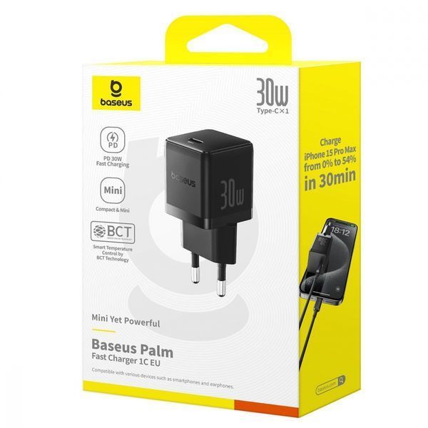 Зарядний Пристрій Baseus Palm Fast Charger Type-C 30W (P10111605213-00) White 347060 фото